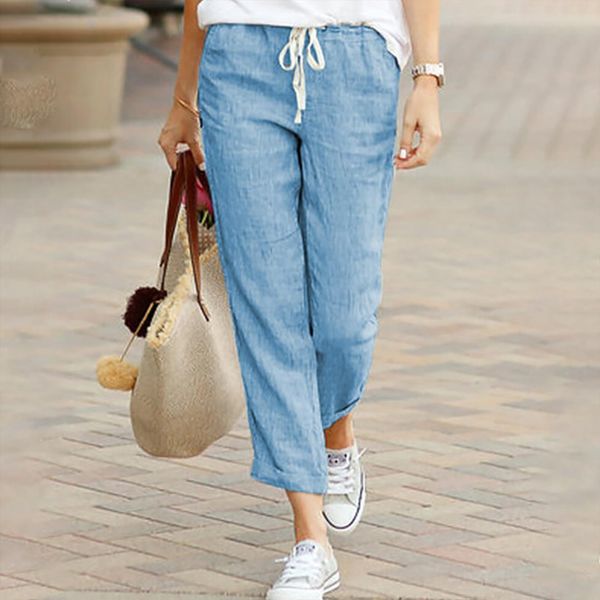 traf casual drawstring elastic waist women capri cotton linen nine quarter jeans y2k, Black;white
traf casual drawstring elastic waist women capri cotton linen nine quarter jeans y2k, Black;white