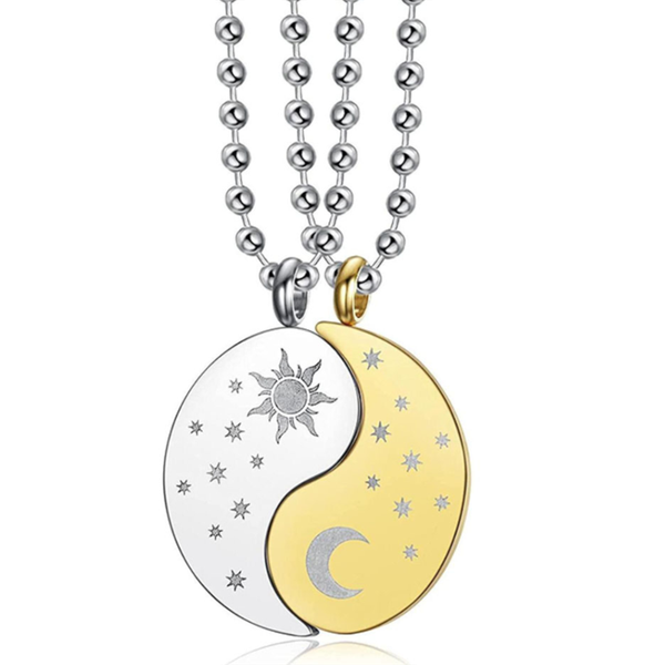 charms stainless steel couple sun moon star charm necklaces for friendship jewelry gift, Bronze;silver
charms stainless steel couple sun moon star charm necklaces for friendship jewelry gift, Bronze;silver