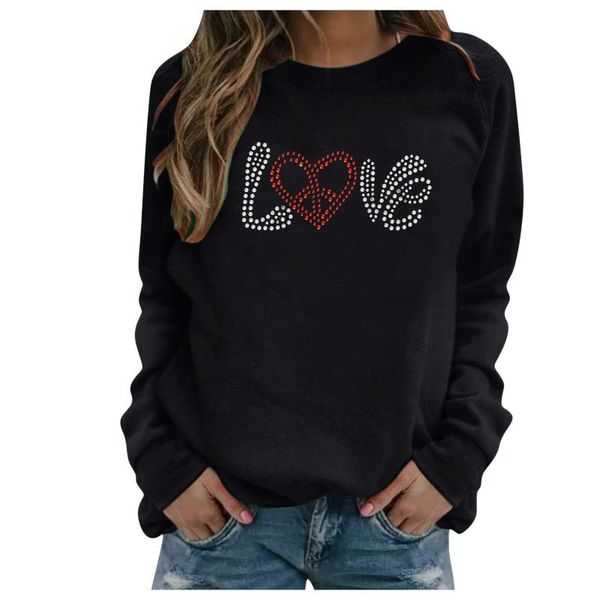 women's hoodies & sweatshirts fashion womenvalentine's day rhinestone long sleeve o-neck blouse swetshirt, Black
women's hoodies & sweatshirts fashion womenvalentine's day rhinestone long sleeve o-neck blouse swetshirt, Black