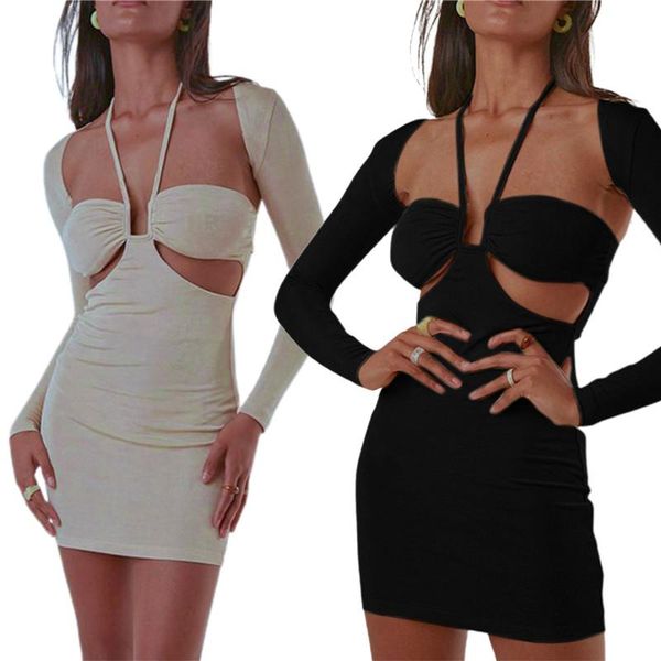 casual dresses women hollow out halter dress tight bodycon solid color sleeveless and long sleeve bolero, Black;gray
casual dresses women hollow out halter dress tight bodycon solid color sleeveless and long sleeve bolero, Black;gray