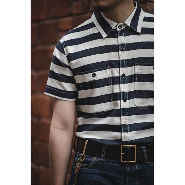 men's casual shirts 2021 short sleeve striped shirt american vintage retro classic prisoners work motorcycle, White;black
men's casual shirts 2021 short sleeve striped shirt american vintage retro classic prisoners work motorcycle, White;black