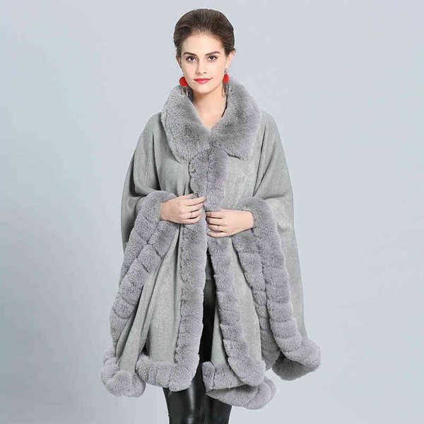sc274 winter shawl faux cashmere warm thick coat 2021 plus size poncho women faux fox fur cape big pendulum dovetail cardigan h1123, Blue;gray
sc274 winter shawl faux cashmere warm thick coat 2021 plus size poncho women faux fox fur cape big pendulum dovetail cardigan h1123, Blue;gray