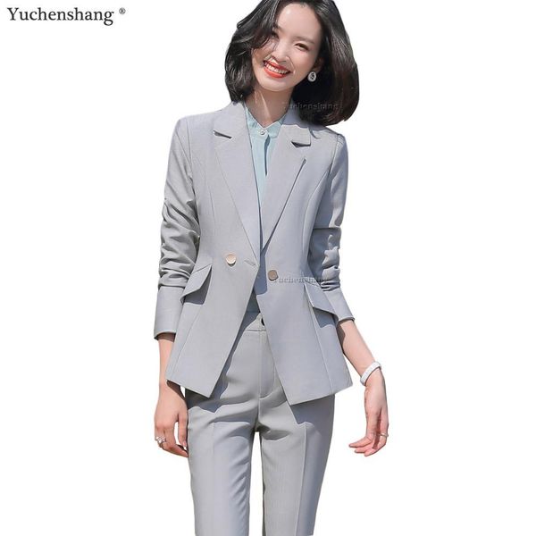 women's suits & blazers pale gray black single breasted blazer jacket with trouser women pant suit for office lady two pieces set size, White;black
women's suits & blazers pale gray black single breasted blazer jacket with trouser women pant suit for office lady two pieces set size, White;black