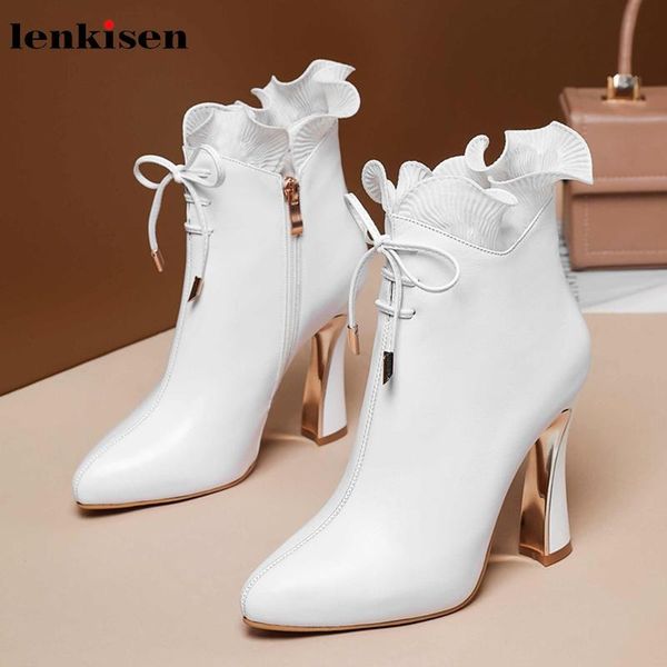 boots lenkisen ruffles princess style genuine leather pointed toe super high heels bowtie lace up winter warm women ankle l03, Black
boots lenkisen ruffles princess style genuine leather pointed toe super high heels bowtie lace up winter warm women ankle l03, Black