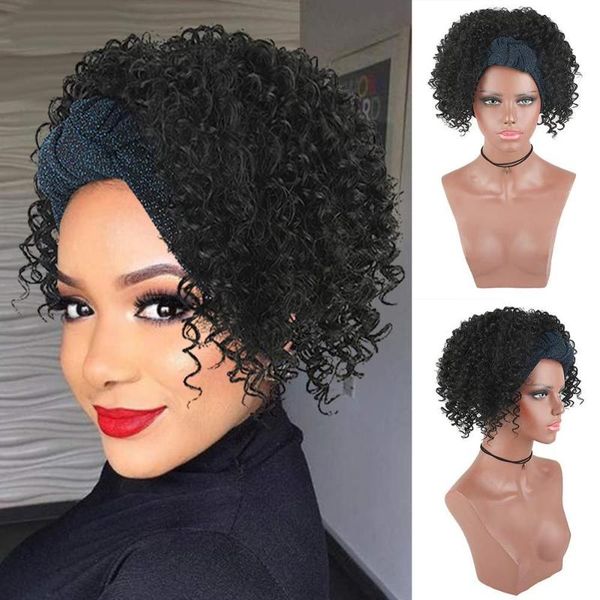 synthetic wigs drawstring afro puff ponytail with headwrap 2 in 1 short kinky curly turban wave, Black
synthetic wigs drawstring afro puff ponytail with headwrap 2 in 1 short kinky curly turban wave, Black