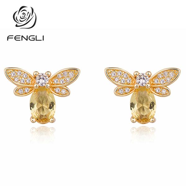stud fengli luxury yellow color crystal bee earrings for women cute lady fashion ear studs jewelry wholesale, Golden;silver
stud fengli luxury yellow color crystal bee earrings for women cute lady fashion ear studs jewelry wholesale, Golden;silver