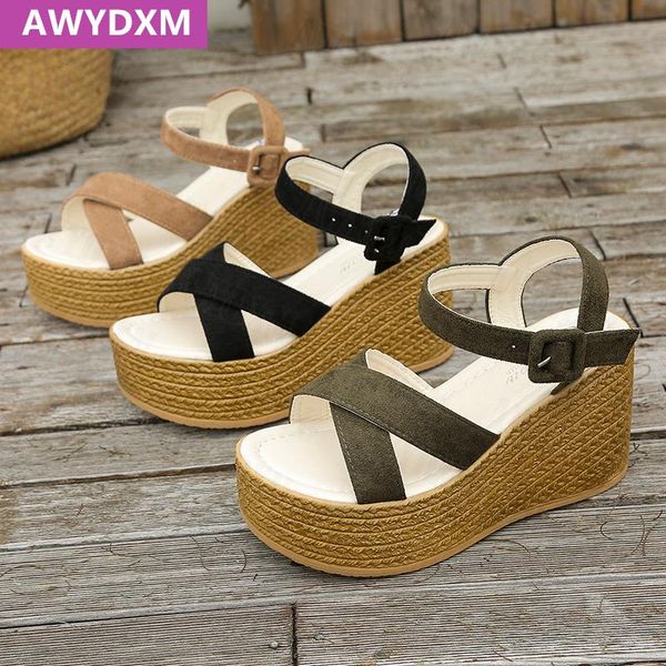 sandals women high heels wedges shoes 2021 autumn platform suede buckled designer dress party pumps slippers slides, Black
sandals women high heels wedges shoes 2021 autumn platform suede buckled designer dress party pumps slippers slides, Black