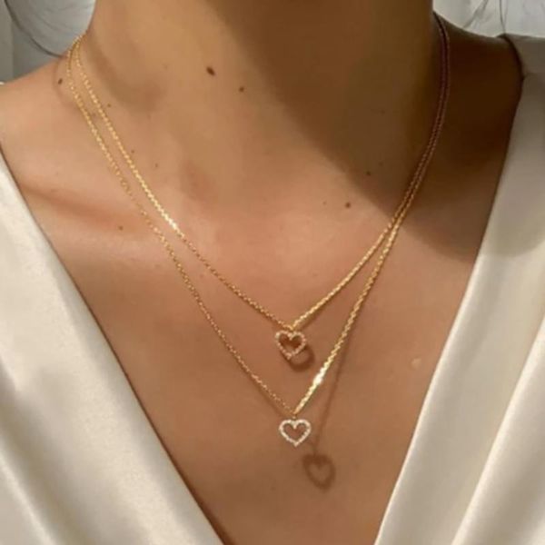 pendant necklaces gold color choker necklace for women 2 layers crystal heart chain & pendants velvet chokers fashion jewelry, Silver
pendant necklaces gold color choker necklace for women 2 layers crystal heart chain & pendants velvet chokers fashion jewelry, Silver