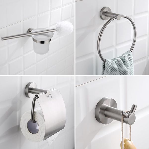 bath accessory set bathroom accessories stainless steel brushed toilet brush holder paper robe hook towel ring
bath accessory set bathroom accessories stainless steel brushed toilet brush holder paper robe hook towel ring