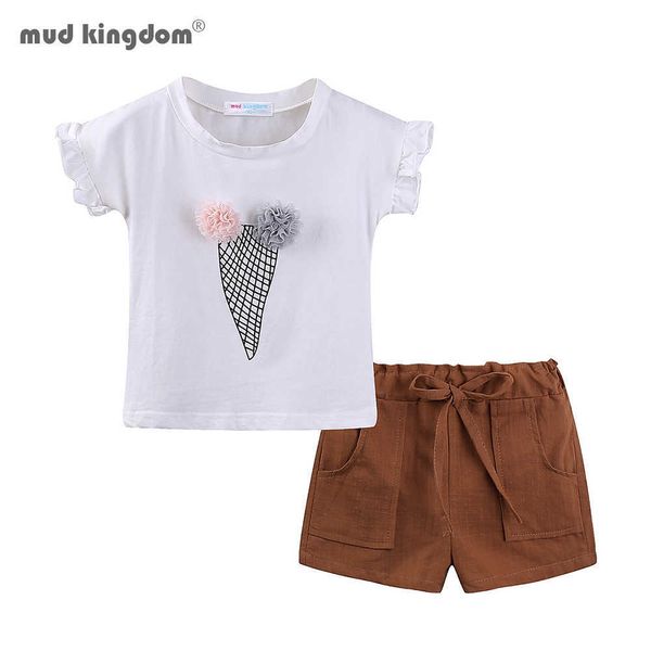 mudkingdom girls shorts set ruffle-sleeve ice cream pattern 3d flower summer clothes 210615, White
mudkingdom girls shorts set ruffle-sleeve ice cream pattern 3d flower summer clothes 210615, White