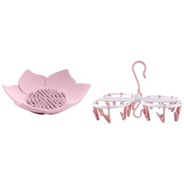 hangers & racks dish soap box plate lotus shape silicone pink 20-clip multi-function round rough foldable underwear drying rack
hangers & racks dish soap box plate lotus shape silicone pink 20-clip multi-function round rough foldable underwear drying rack