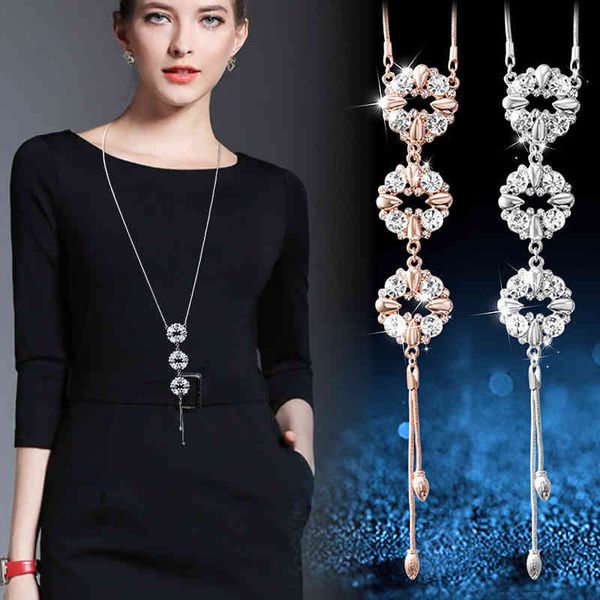 crystal sweater chain children baroque long necklace flower net red jewelry versatile simple accessories fashion, Silver
crystal sweater chain children baroque long necklace flower net red jewelry versatile simple accessories fashion, Silver