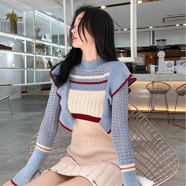 casual dresses 2021 spring autumn women sweater dress knitted hollow out ruffles bodycon flare sleeve female high waist pullover ladies, Black;gray
casual dresses 2021 spring autumn women sweater dress knitted hollow out ruffles bodycon flare sleeve female high waist pullover ladies, Black;gray