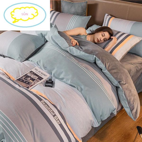 100% cotton bed 4-piece coral fleece four-piece set spring linen quilt cover pillowcase home textile three-piece bedding sets
100% cotton bed 4-piece coral fleece four-piece set spring linen quilt cover pillowcase home textile three-piece bedding sets