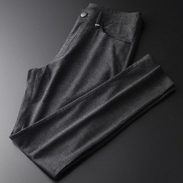 men's pants fine soft fabric business casual trousers autumn warm slim fleece grey straight, Black
men's pants fine soft fabric business casual trousers autumn warm slim fleece grey straight, Black