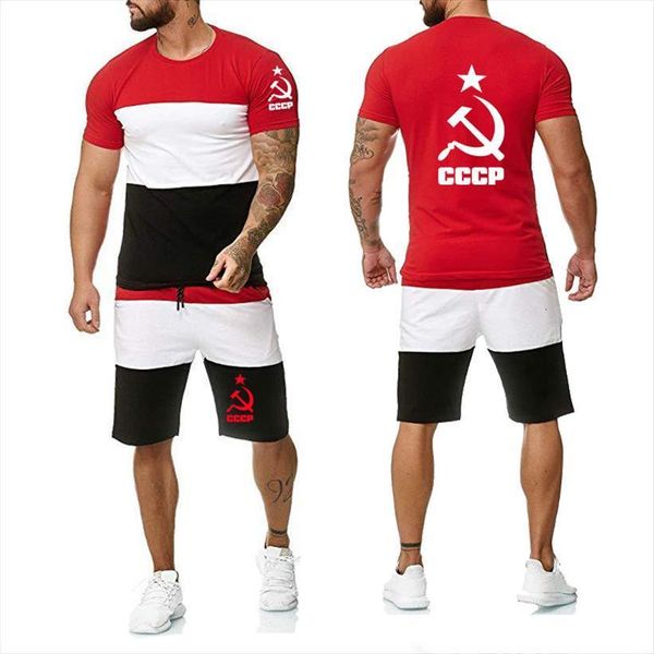 summer t shirt cccp men tracksuits russian ussr soviet union printing short sleeve colorblock cotton shorts 2 piece suit, Gray
summer t shirt cccp men tracksuits russian ussr soviet union printing short sleeve colorblock cotton shorts 2 piece suit, Gray