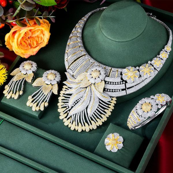 earrings & necklace godki big fashion 4pcs luxury flowers africa jewelry set for women wedding party cubic zirconia dubai bridal 2021, Silver
earrings & necklace godki big fashion 4pcs luxury flowers africa jewelry set for women wedding party cubic zirconia dubai bridal 2021, Silver