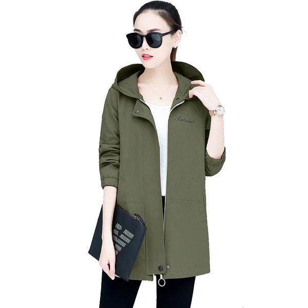 women's trench coats jacket 2021 spring autumn hooded long-sleeved casual windbreaker female long section loose thin coat, Tan;black
women's trench coats jacket 2021 spring autumn hooded long-sleeved casual windbreaker female long section loose thin coat, Tan;black