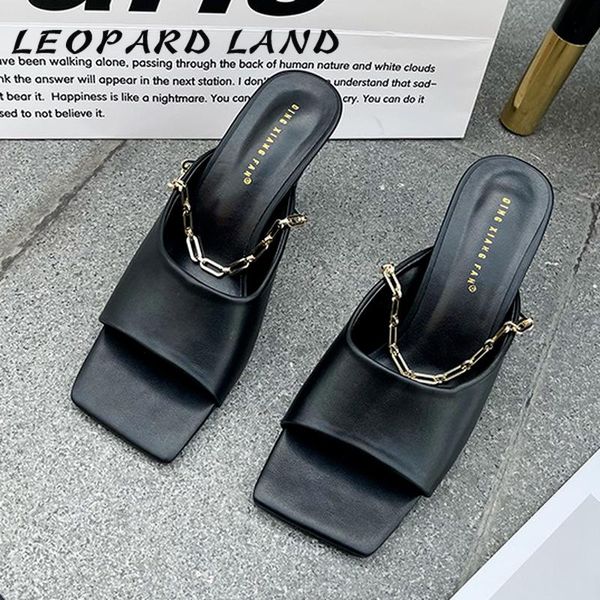 sandals leopard land summer high-heel fashion chain open-toe square-toe slippers women casual wear solid color zl, Black
sandals leopard land summer high-heel fashion chain open-toe square-toe slippers women casual wear solid color zl, Black
