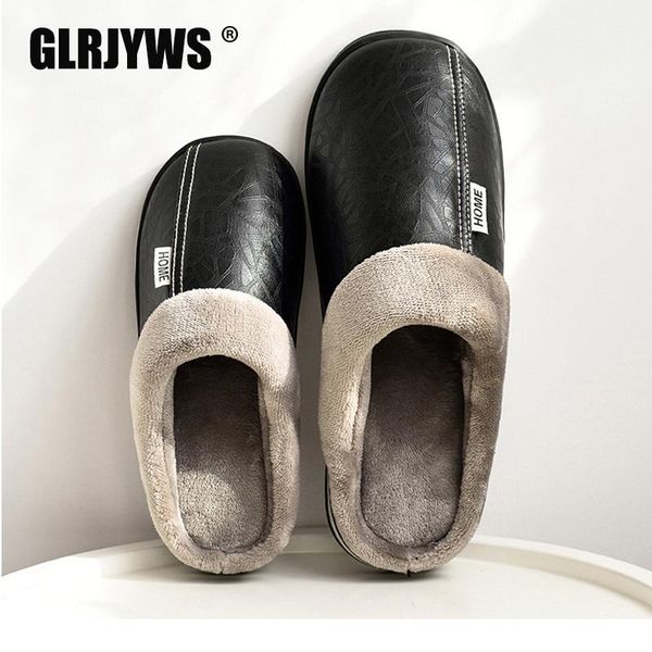 slippers 2021 men's winter non slip indoor shoes for men leather house shoe waterproof warm memory foam slipper, Black
slippers 2021 men's winter non slip indoor shoes for men leather house shoe waterproof warm memory foam slipper, Black