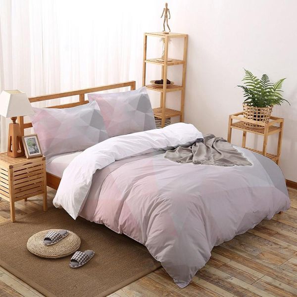 bedding sets geometric pink gray gradient triangle bed linens printed duvet cover set for home housse de couette bedclothes
bedding sets geometric pink gray gradient triangle bed linens printed duvet cover set for home housse de couette bedclothes