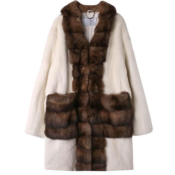 women's fur & faux arlenesain custom 2021 design beige color mink patchwork brown sable women coat, Black
women's fur & faux arlenesain custom 2021 design beige color mink patchwork brown sable women coat, Black