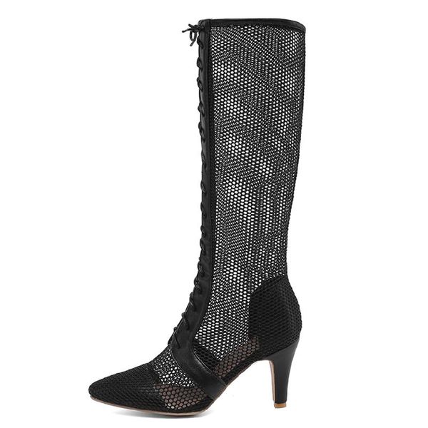 fashion women's high boots cut-outs mesh summer for women knee shoes 2021 large size 48, Black
fashion women's high boots cut-outs mesh summer for women knee shoes 2021 large size 48, Black