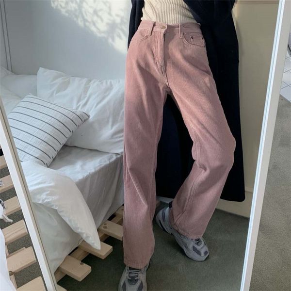 pants solid pink corduroy straight brief chic women loose full-length streetwear high waist casual thicken trousers, White
pants solid pink corduroy straight brief chic women loose full-length streetwear high waist casual thicken trousers, White