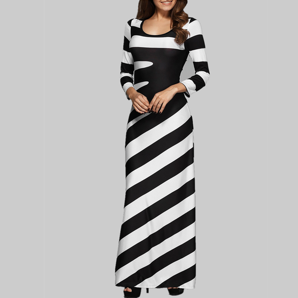 casual dresses black and white striped women's o-neck womenswear long sleeve floor-length maxi dress spring autumn temperament fashion, Black;gray
casual dresses black and white striped women's o-neck womenswear long sleeve floor-length maxi dress spring autumn temperament fashion, Black;gray