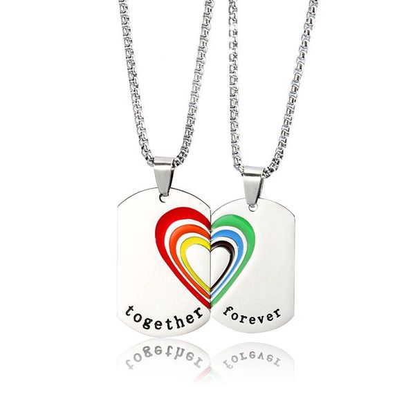 chains stainless steel army card lovers ie student necklace ins neutral trend money rainbow splicing pendant, Silver
chains stainless steel army card lovers ie student necklace ins neutral trend money rainbow splicing pendant, Silver