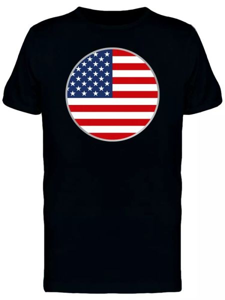 Cool Usa Circle Flag Men's Tee -Image by Shutterstock, White;black 
Cool Usa Circle Flag Men's Tee -Image by Shutterstock, White;black