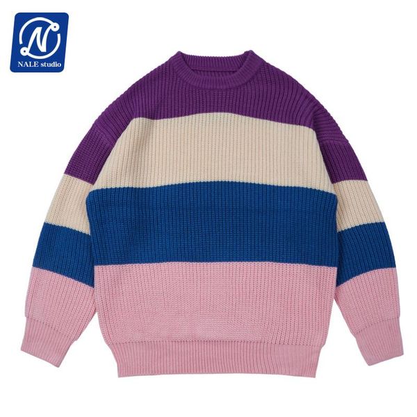men's sweaters 2021 men knitted jumper sweater hip hop streetwear stripes contrast pullover autumn harajuku cotton casual purple blue, White;black
men's sweaters 2021 men knitted jumper sweater hip hop streetwear stripes contrast pullover autumn harajuku cotton casual purple blue, White;black