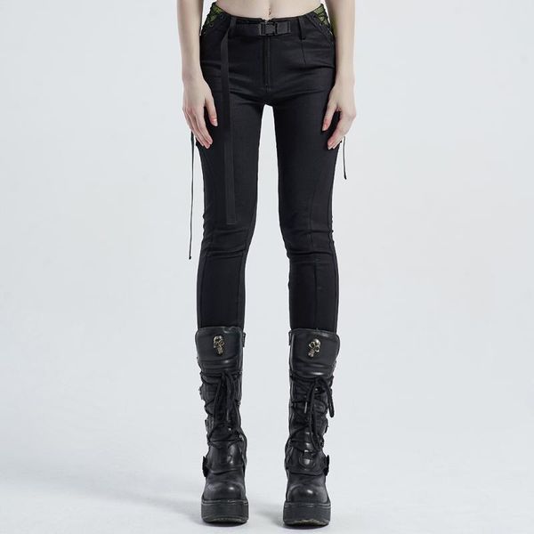 women's leggings streetwear bandage design casual trousers punk handsome skinny waist side yellow-green splicing rave, Black
women's leggings streetwear bandage design casual trousers punk handsome skinny waist side yellow-green splicing rave, Black