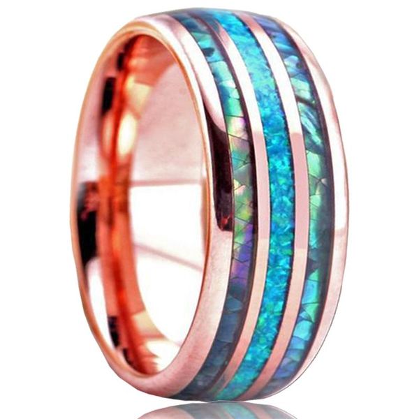 wedding rings fashion 8mm rose gold tungsten carbide men blue fire opal and abalone shell inlay ring band men's jewelry gifts, Slivery;golden
wedding rings fashion 8mm rose gold tungsten carbide men blue fire opal and abalone shell inlay ring band men's jewelry gifts, Slivery;golden