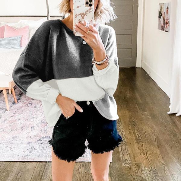 women's sweaters women streetwear knitted striped sweater elegant jumper long sleeve o-neck color-block pullovers 2021 autumn arrivals, White;black
women's sweaters women streetwear knitted striped sweater elegant jumper long sleeve o-neck color-block pullovers 2021 autumn arrivals, White;black