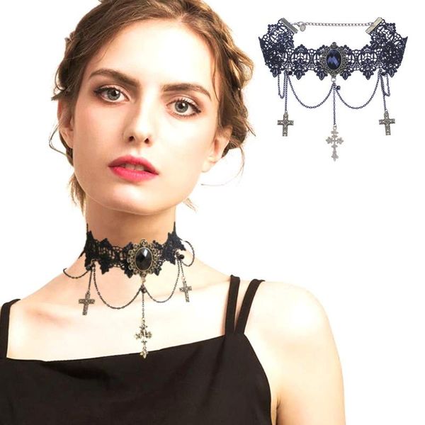 chokers black lace cross skull necklace rose flower crown headband gothic floral headpiece halloween decorations party accessory, Golden;silver
chokers black lace cross skull necklace rose flower crown headband gothic floral headpiece halloween decorations party accessory, Golden;silver