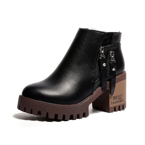 boots autumn winter short women single boot side zipper high heel round head thick waterproof rtg5, Black
boots autumn winter short women single boot side zipper high heel round head thick waterproof rtg5, Black