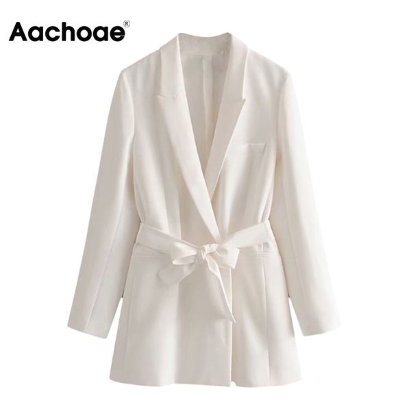 double breasted blazer women with belt notched collar pockets office jacket long sleeve white ladies chaqueta mujer, Black;white
double breasted blazer women with belt notched collar pockets office jacket long sleeve white ladies chaqueta mujer, Black;white