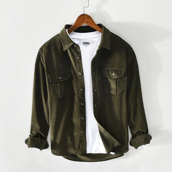 autumn fashion men solid color double pocket long sleeve corduroy vintage shirt japan style simple casual trendy blouse male men's shir, White;black
autumn fashion men solid color double pocket long sleeve corduroy vintage shirt japan style simple casual trendy blouse male men's shir, White;black