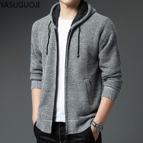 men's sweaters yasuguoji winter cardigan sweater men fleece jacket slim hooded thick warm coat mens clothing, White;black
men's sweaters yasuguoji winter cardigan sweater men fleece jacket slim hooded thick warm coat mens clothing, White;black