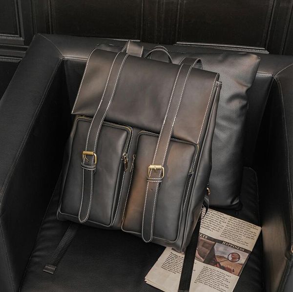 wholesale men bag street trend crazy horse leather backpack college wind belt decoration student bags personalized zipper decorations thread
wholesale men bag street trend crazy horse leather backpack college wind belt decoration student bags personalized zipper decorations thread