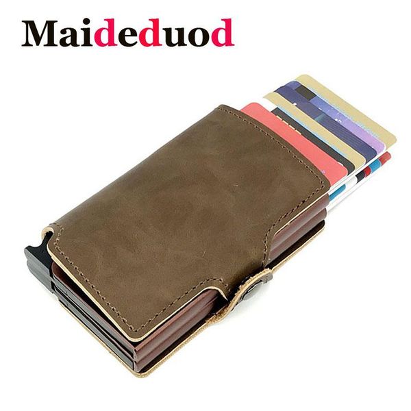 card holders maideduod pu id box automatic holder men aluminiun business paperwork, Brown;gray
card holders maideduod pu id box automatic holder men aluminiun business paperwork, Brown;gray