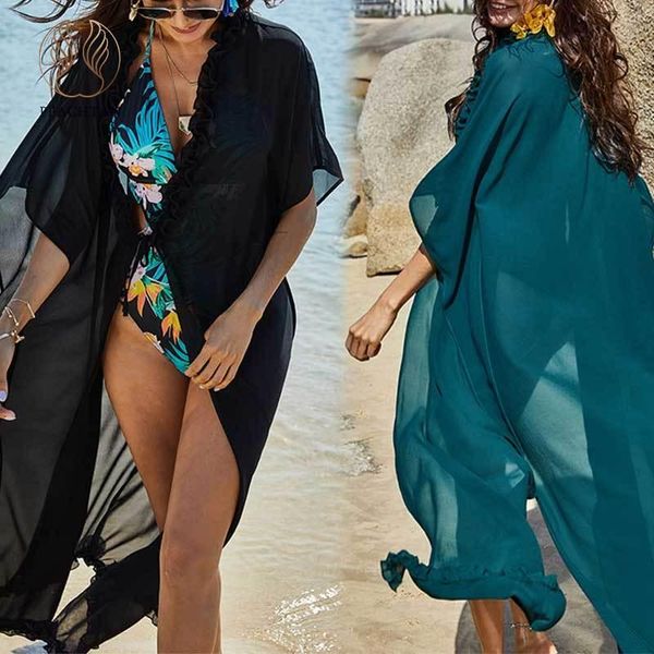peachtan ruffle beach wear solid string cover up beachwear long sleeve dress bathing suit women's swimwear and, White;black
peachtan ruffle beach wear solid string cover up beachwear long sleeve dress bathing suit women's swimwear and, White;black