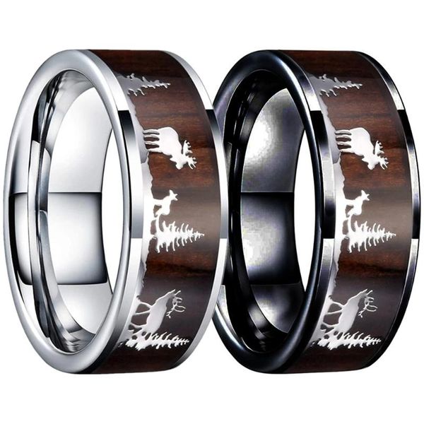 8mm fashion couple rings deer stag christmas tree inlay wood men women wedding engagement valentine day gift jewelry, Slivery;golden
8mm fashion couple rings deer stag christmas tree inlay wood men women wedding engagement valentine day gift jewelry, Slivery;golden