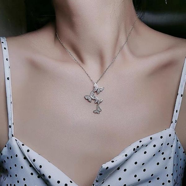 copper butterfly necklace fashion jewelry zircon pendant gift for friend necklaces, Silver
copper butterfly necklace fashion jewelry zircon pendant gift for friend necklaces, Silver
