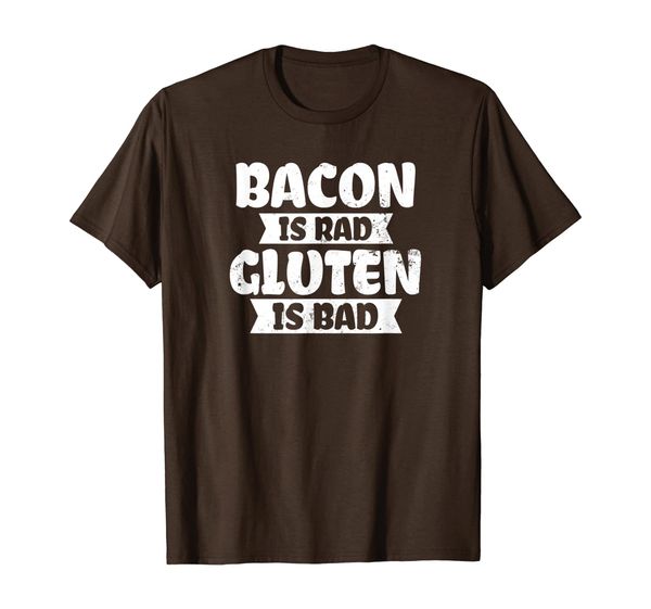 Celiac Disease Design | Bacon Rad Gluten Bad Gift T-Shirt, White;black