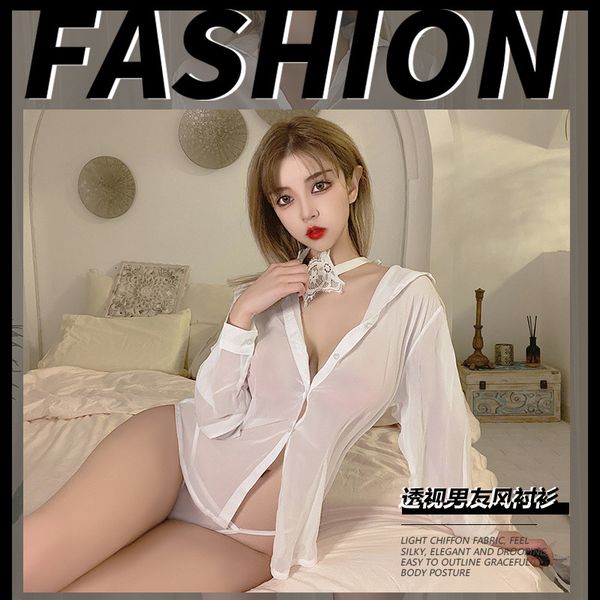 underwear women's guiruo chiffon perspective temptation loose ol professional wear boyfriends' shirt suit 202, White;black
underwear women's guiruo chiffon perspective temptation loose ol professional wear boyfriends' shirt suit 202, White;black
