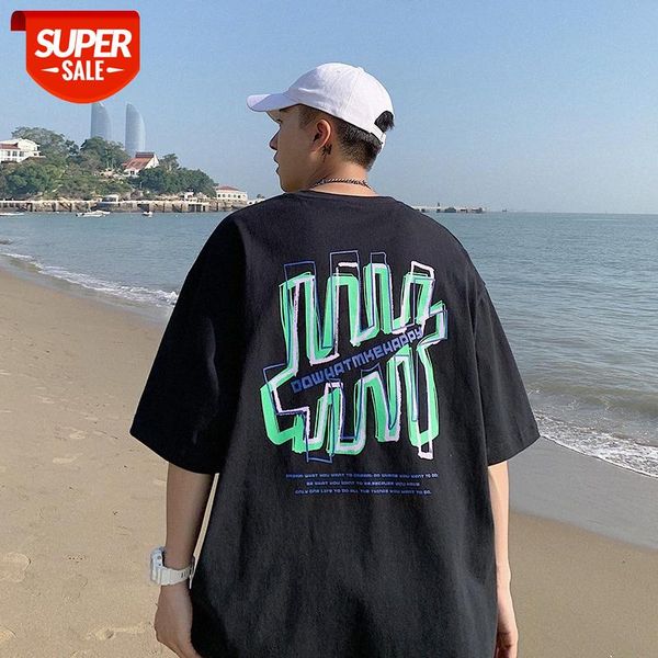 short-sleeved men's loose flow and women's five-point sleeve clothes hong kong style hip-hop half-sleeved t-shirt #h12f, White;black
short-sleeved men's loose flow and women's five-point sleeve clothes hong kong style hip-hop half-sleeved t-shirt #h12f, White;black