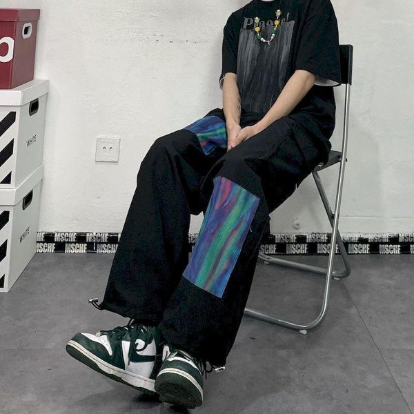 men's pants harajuku wide-leg men trousers stitch gradient patchwork straight-leg overalls pocket black tie-leg casual male bottoms
men's pants harajuku wide-leg men trousers stitch gradient patchwork straight-leg overalls pocket black tie-leg casual male bottoms