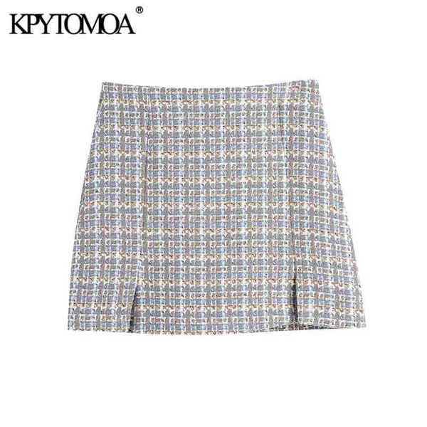 women chic fashion front slits tweed mini skirt high waist side zipper female skirts mujer 210420, Black
women chic fashion front slits tweed mini skirt high waist side zipper female skirts mujer 210420, Black
